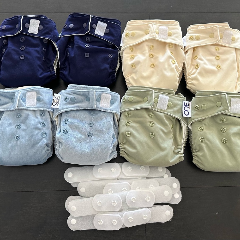 Reusable Cloth Diaper Cover Bundle - Navy, Cream, Light Blue, Sage